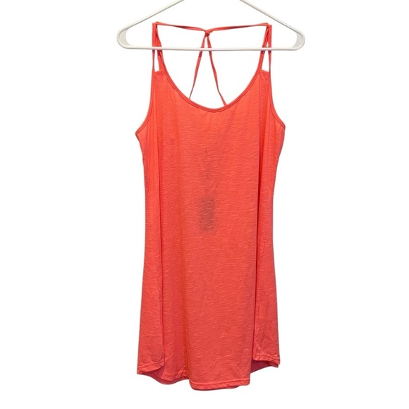 🧁y2k coral flowy racerback strappy dress beach cover up coastal casual - Picture 1 of 11
